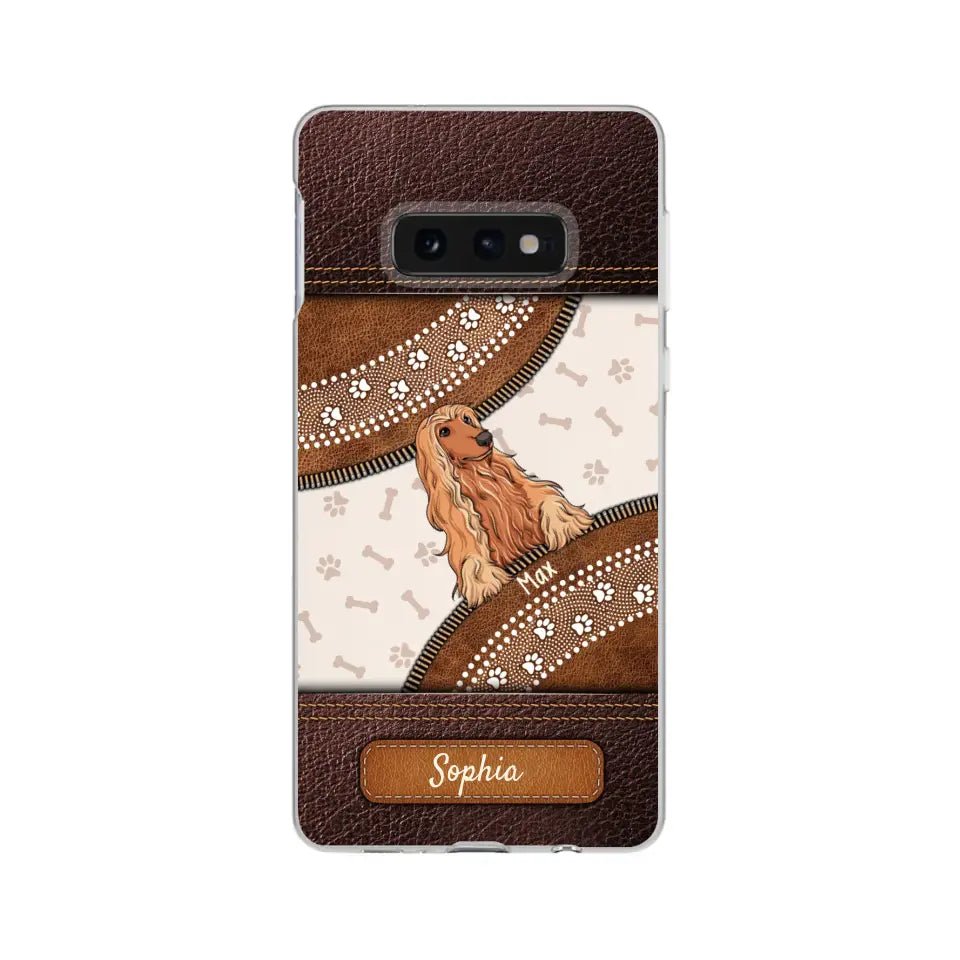 Pet Mom Puppy Pet Dogs Lover Zipper Texture Leather Personalized Phone case