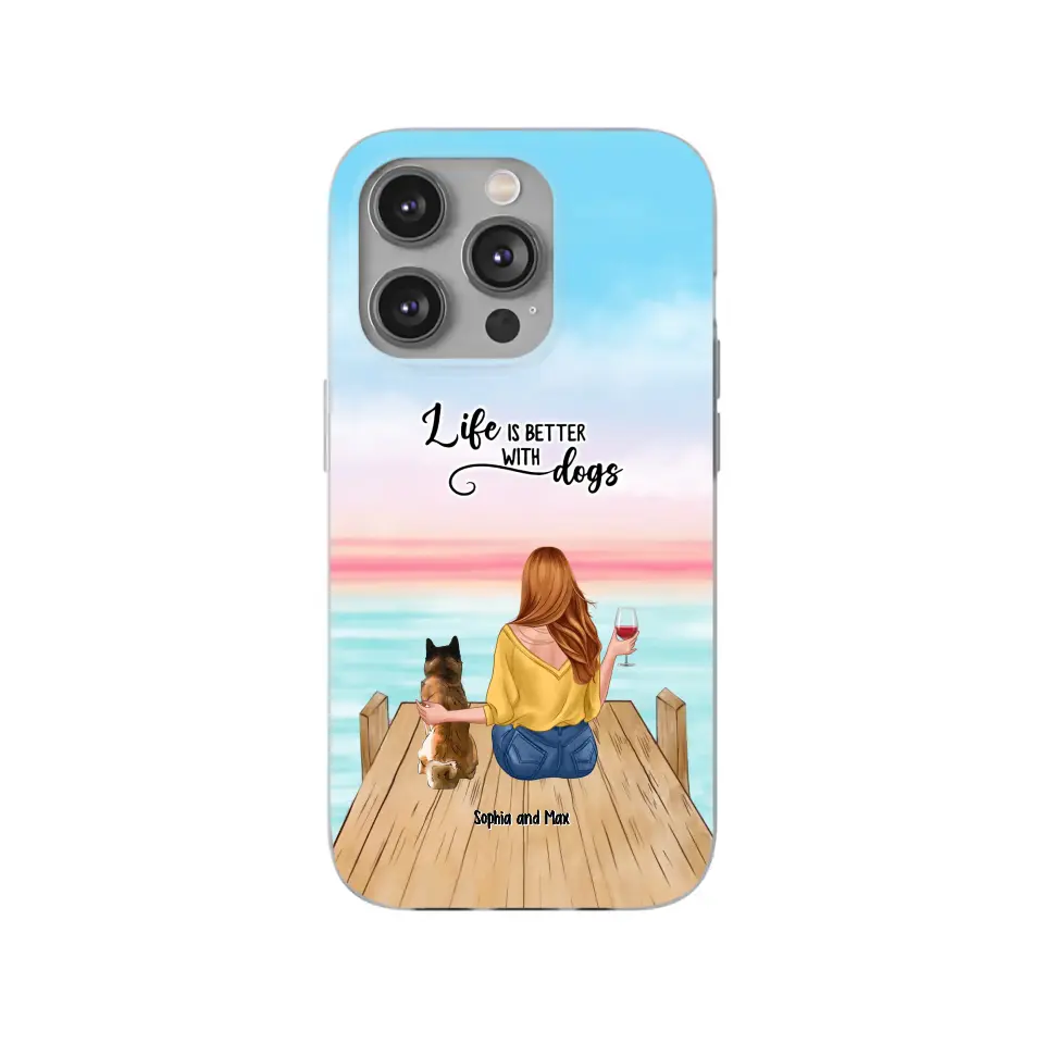 A1... Custom Personalized Dog Mom Phone Case - Gifts For Dog Lovers With Upto 3 Pets - You Had Me At Woof - Case For iPhone, Samsung