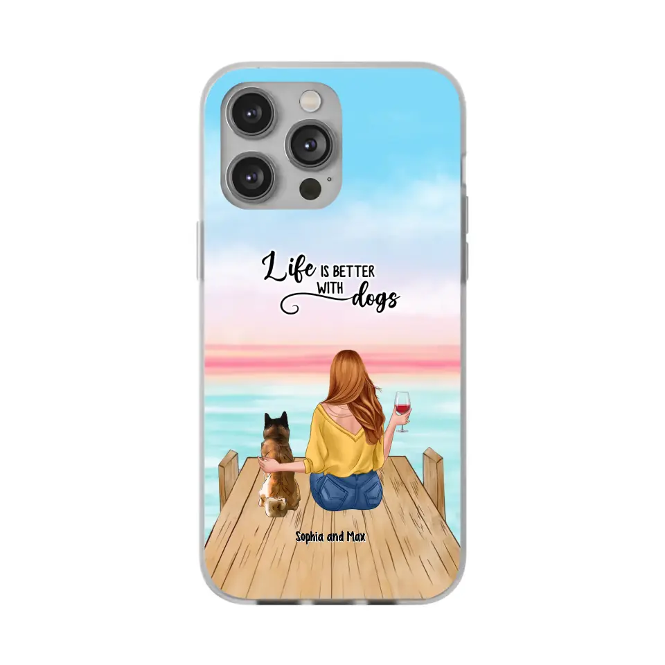 A1... Custom Personalized Dog Mom Phone Case - Gifts For Dog Lovers With Upto 3 Pets - You Had Me At Woof - Case For iPhone, Samsung