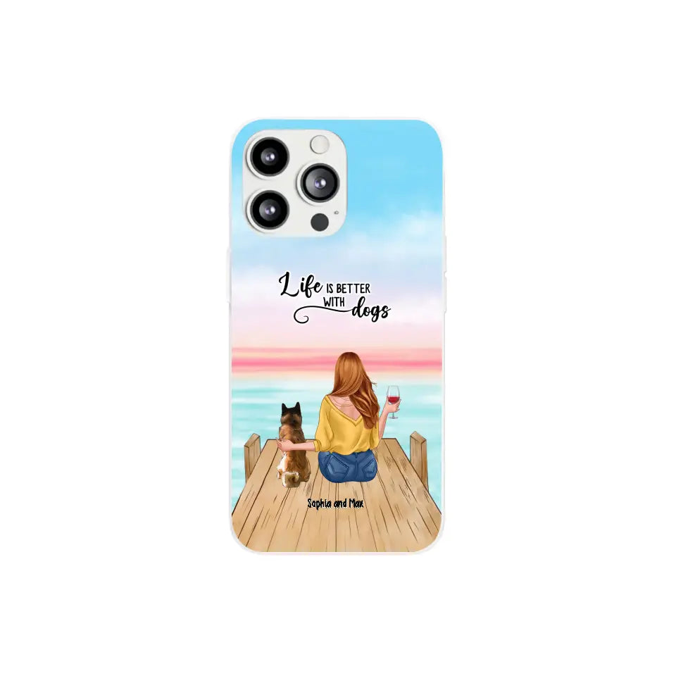 A1... Custom Personalized Dog Mom Phone Case - Gifts For Dog Lovers With Upto 3 Pets - You Had Me At Woof - Case For iPhone, Samsung