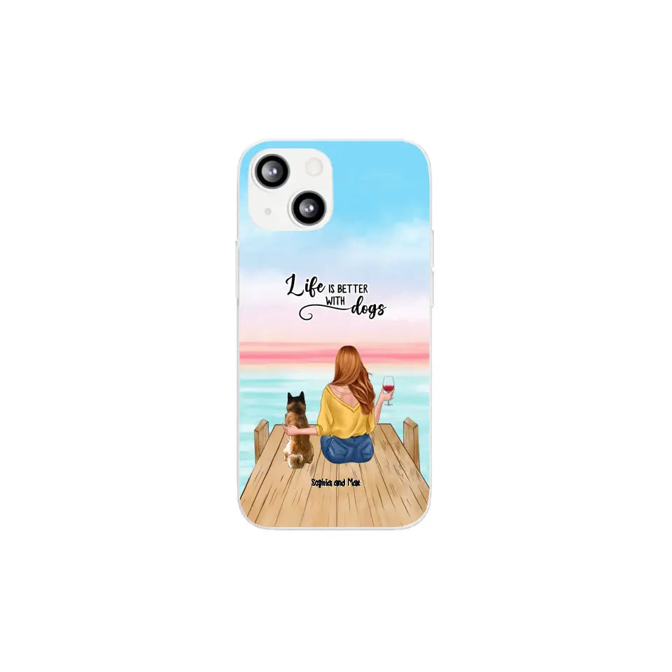 A1... Custom Personalized Dog Mom Phone Case - Gifts For Dog Lovers With Upto 3 Pets - You Had Me At Woof - Case For iPhone, Samsung