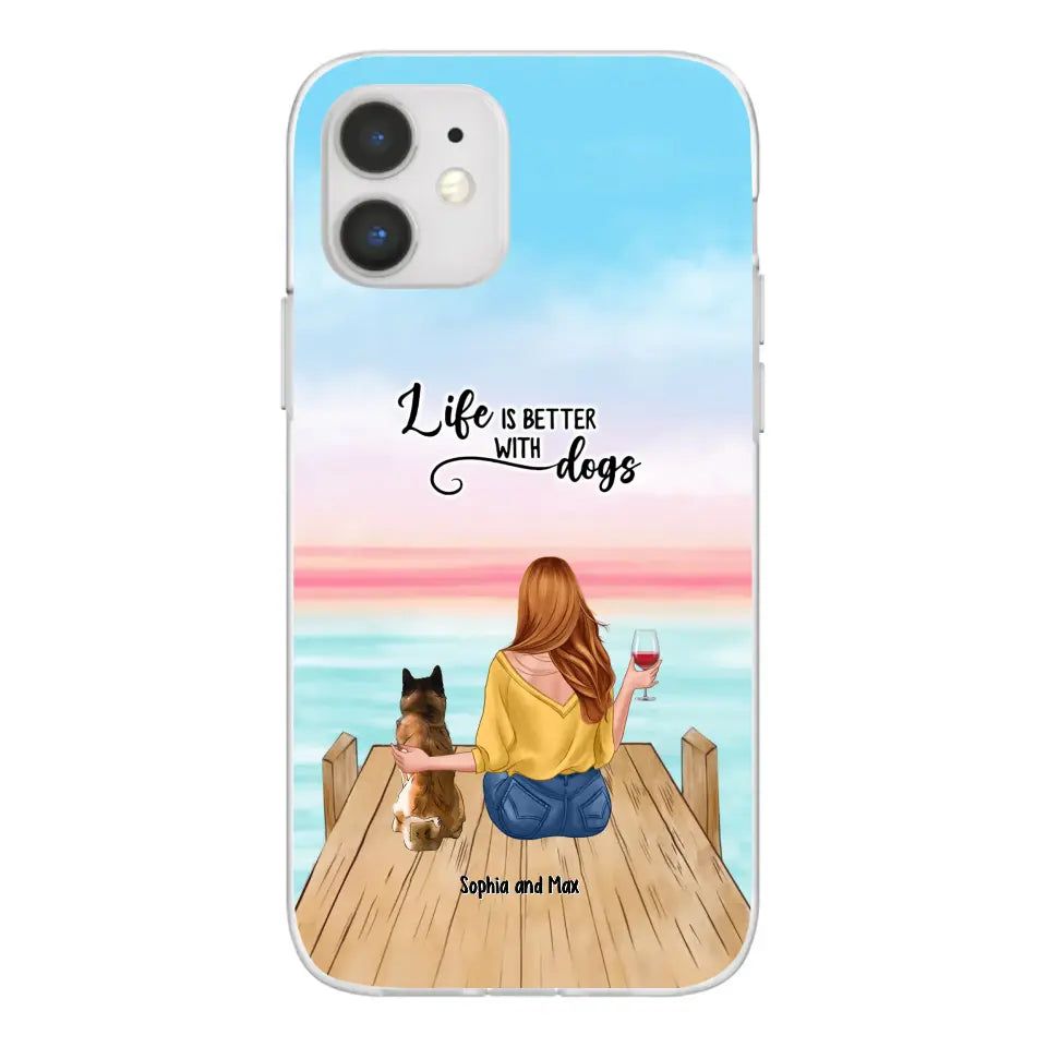 A1... Custom Personalized Dog Mom Phone Case - Gifts For Dog Lovers With Upto 3 Pets - You Had Me At Woof - Case For iPhone, Samsung