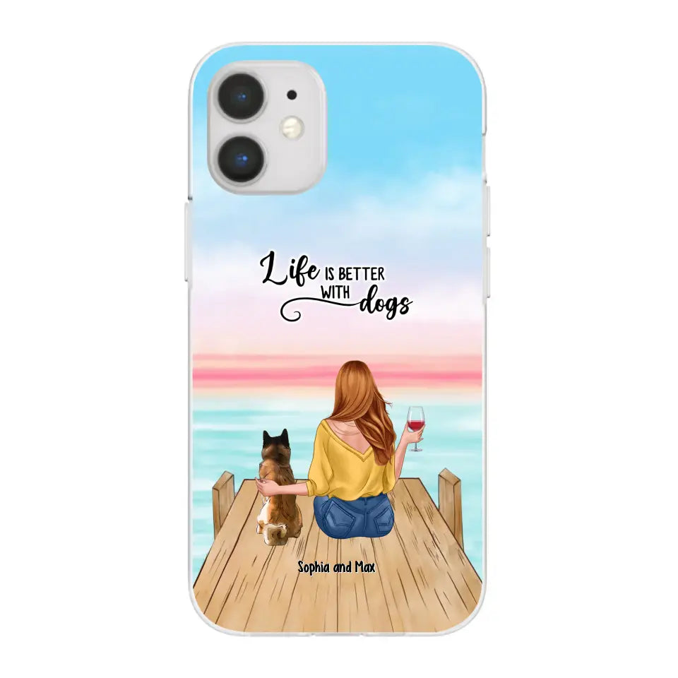 A1... Custom Personalized Dog Mom Phone Case - Gifts For Dog Lovers With Upto 3 Pets - You Had Me At Woof - Case For iPhone, Samsung