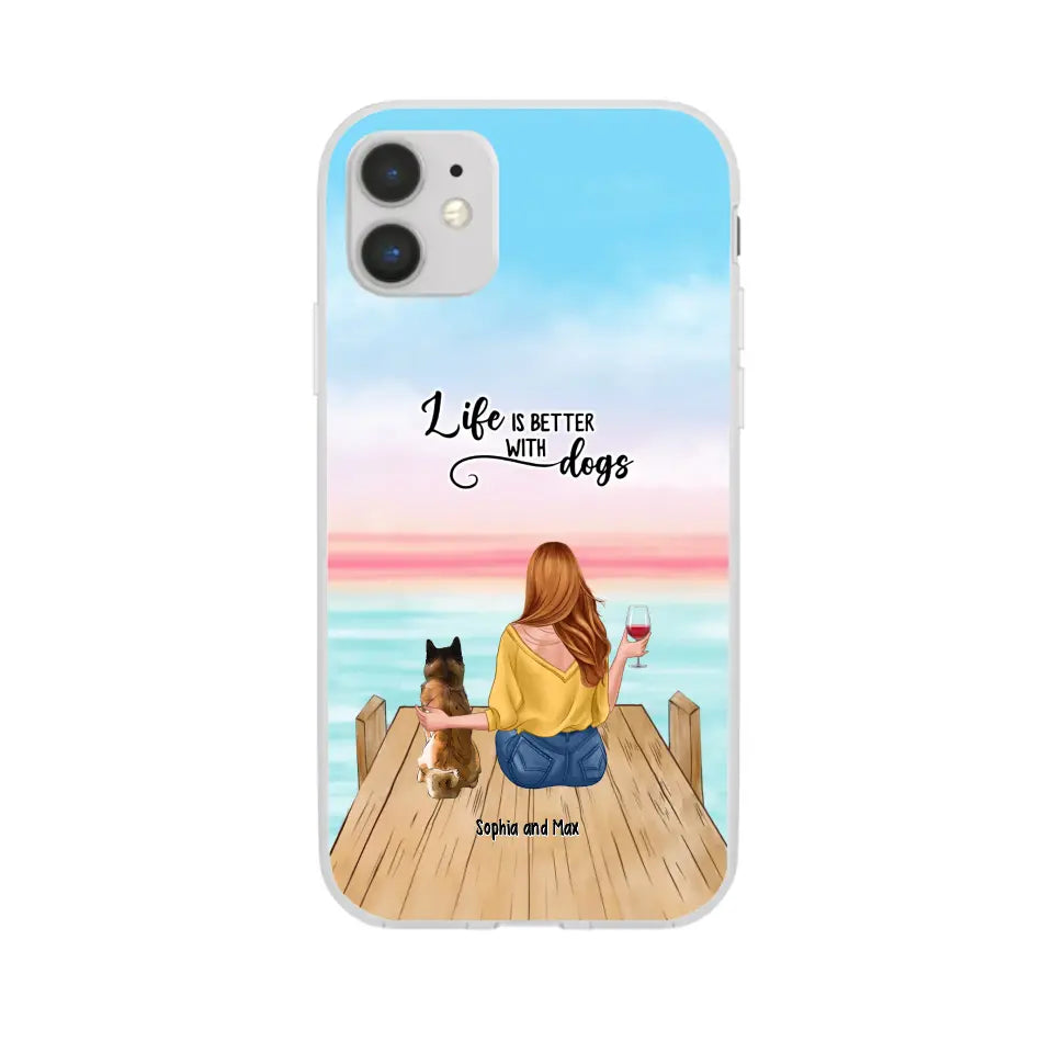 A1... Custom Personalized Dog Mom Phone Case - Gifts For Dog Lovers With Upto 3 Pets - You Had Me At Woof - Case For iPhone, Samsung