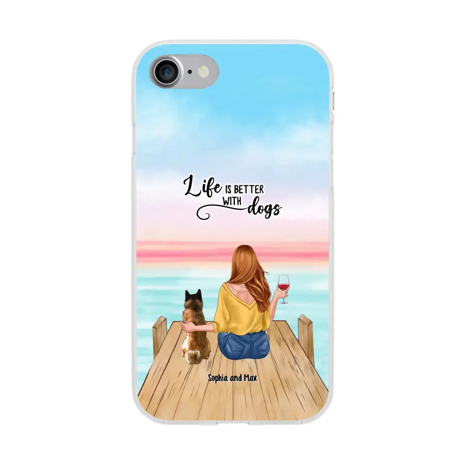 A1... Custom Personalized Dog Mom Phone Case - Gifts For Dog Lovers With Upto 3 Pets - You Had Me At Woof - Case For iPhone, Samsung