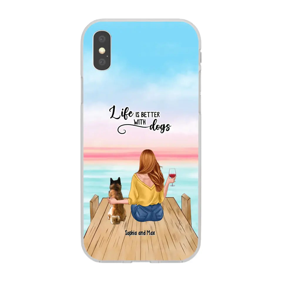 A1... Custom Personalized Dog Mom Phone Case - Gifts For Dog Lovers With Upto 3 Pets - You Had Me At Woof - Case For iPhone, Samsung