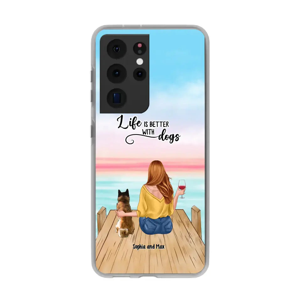 A1... Custom Personalized Dog Mom Phone Case - Gifts For Dog Lovers With Upto 3 Pets - You Had Me At Woof - Case For iPhone, Samsung