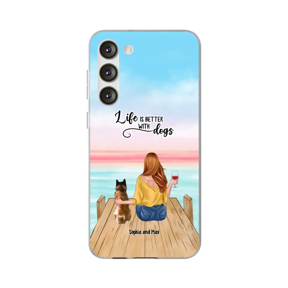 A1... Custom Personalized Dog Mom Phone Case - Gifts For Dog Lovers With Upto 3 Pets - You Had Me At Woof - Case For iPhone, Samsung