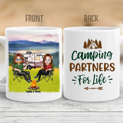 Camping Partners For Life - Personalized Gifts Custom Camping Mug For Family For Couples, Camping Lovers