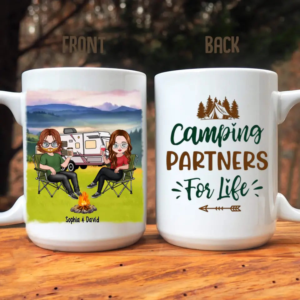 Camping Partners For Life - Personalized Gifts Custom Camping Mug For Family For Couples, Camping Lovers