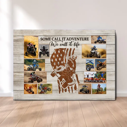 Personalized Canvas, Custom Photo Upload Canvas, Gifts for Wife, Husband, Friend, Couples ATV Bikes Lovers.