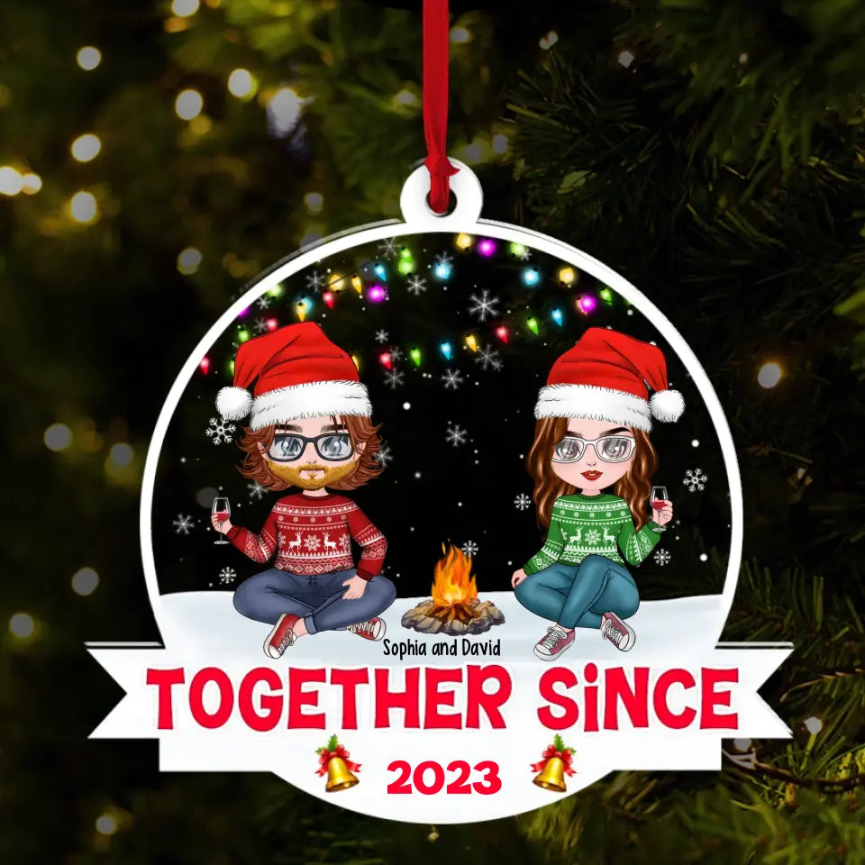 Together Since Custom Year - Personalized Christmas Gifts Custom Acrylic Ornament. Gifts For Couples, Friends