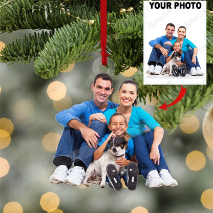 Customized Your Photo Ornament - Personalized Photo Upload Acrylic Ornament, Christmas Gifts For Pet