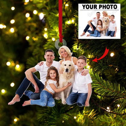 Customized Your Photo Ornament - Personalized Photo Upload Acrylic Ornament, Christmas Gifts For Pet