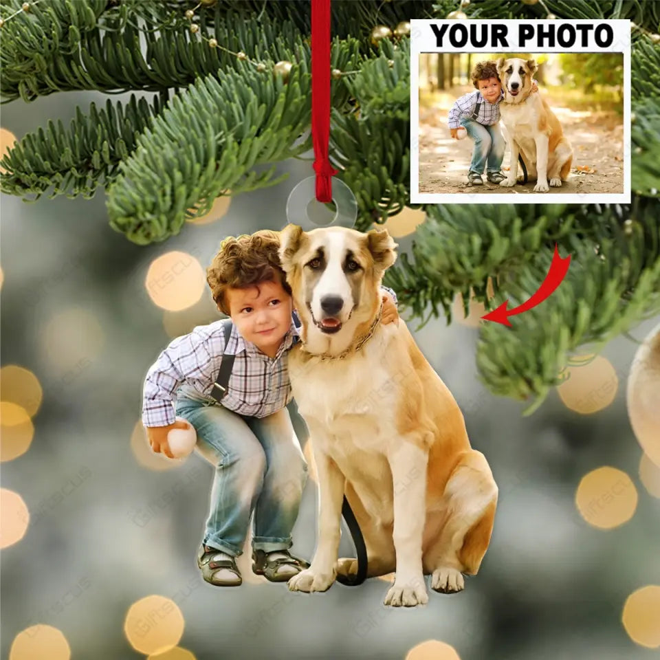 Customized Your Photo Ornament - Personalized Photo Upload Acrylic Ornament, Christmas Gifts For Pet