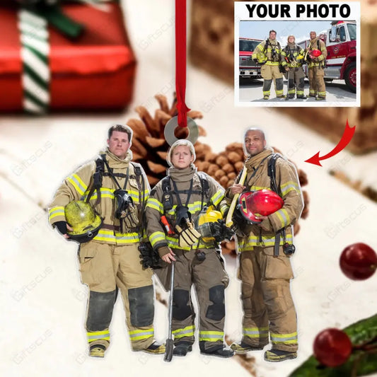Customized Your Photo Ornament - Personalized Photo Upload Acrylic Ornament, Christmas Gifts for Wife, Husband, Gifts For Couples, Gifts For Firefighter