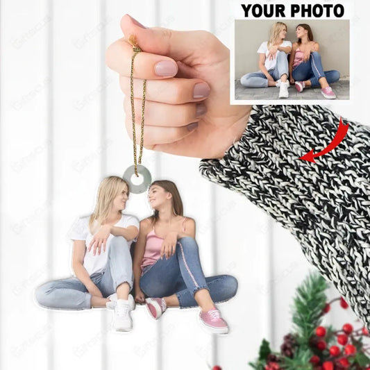 Customized Your Photo Ornament - Personalized Photo Upload Acrylic Ornament, Christmas Gifts for Friends, sisters, Gifts For Couples