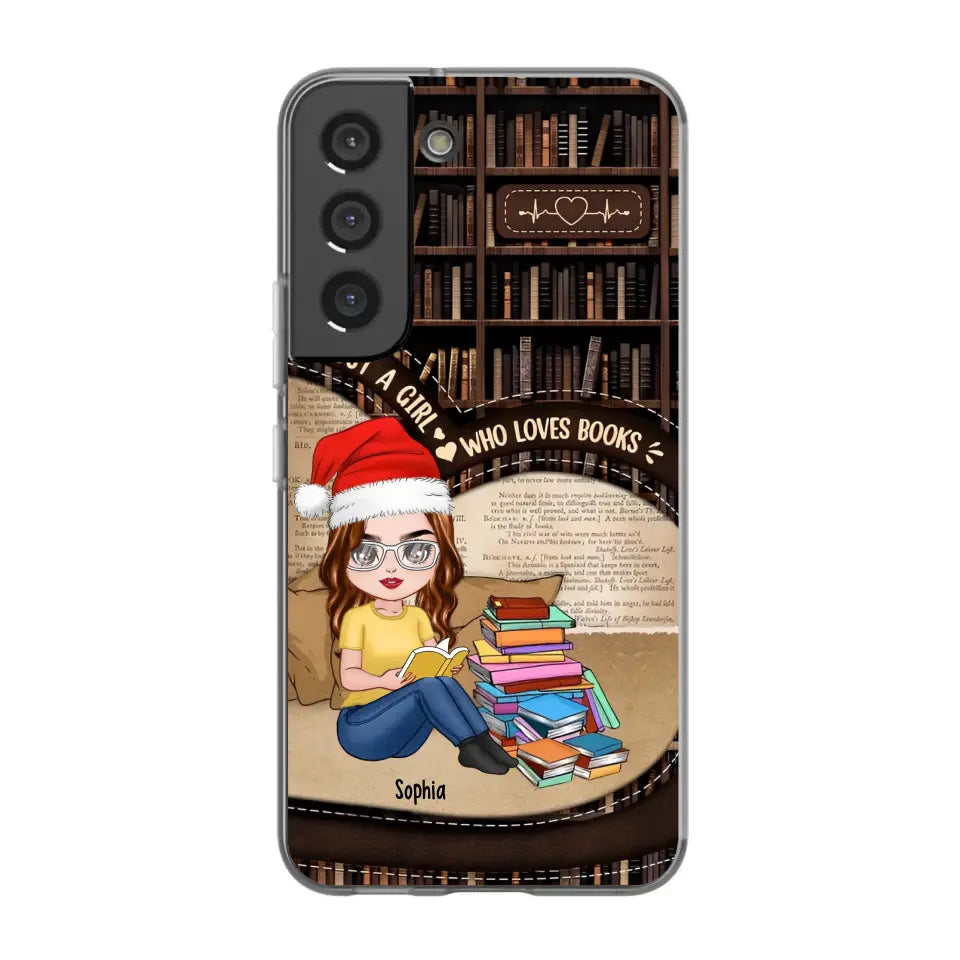 Just A Girl Who Loves Books - Personalized Phone Case - Chibi Girl, Gift For Reading Lover