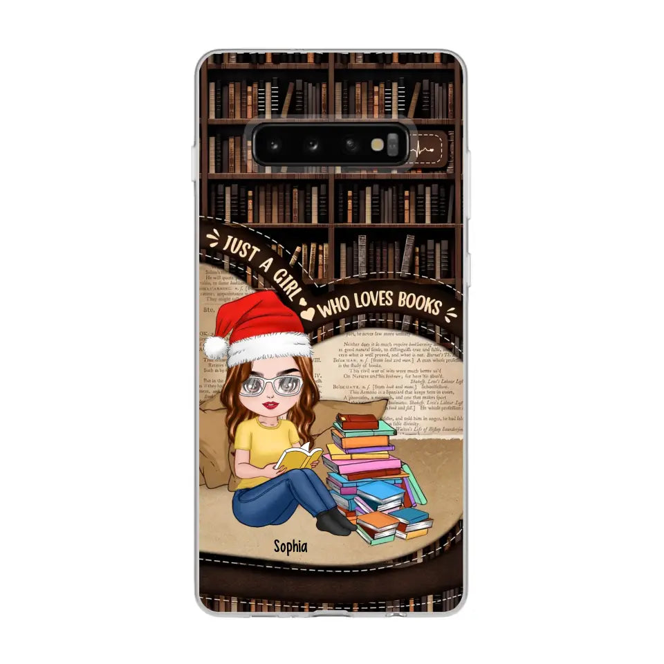 Just A Girl Who Loves Books - Personalized Phone Case - Chibi Girl, Gift For Reading Lover