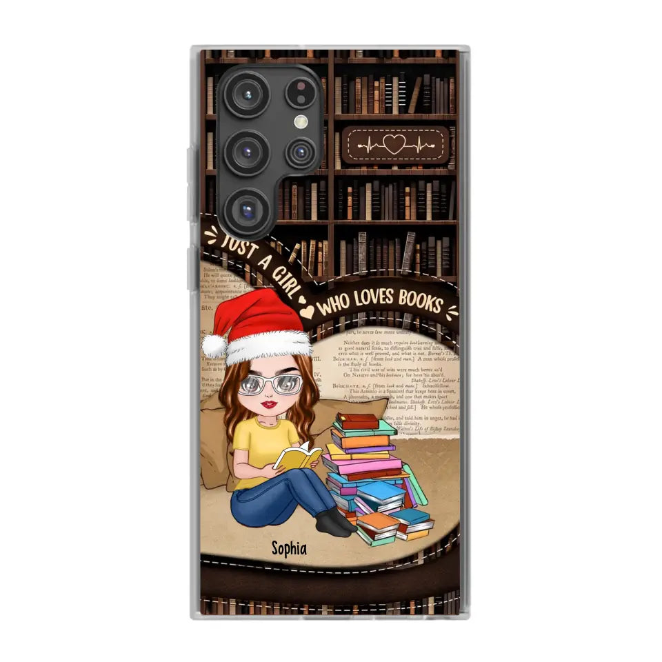 Just A Girl Who Loves Books - Personalized Phone Case - Chibi Girl, Gift For Reading Lover