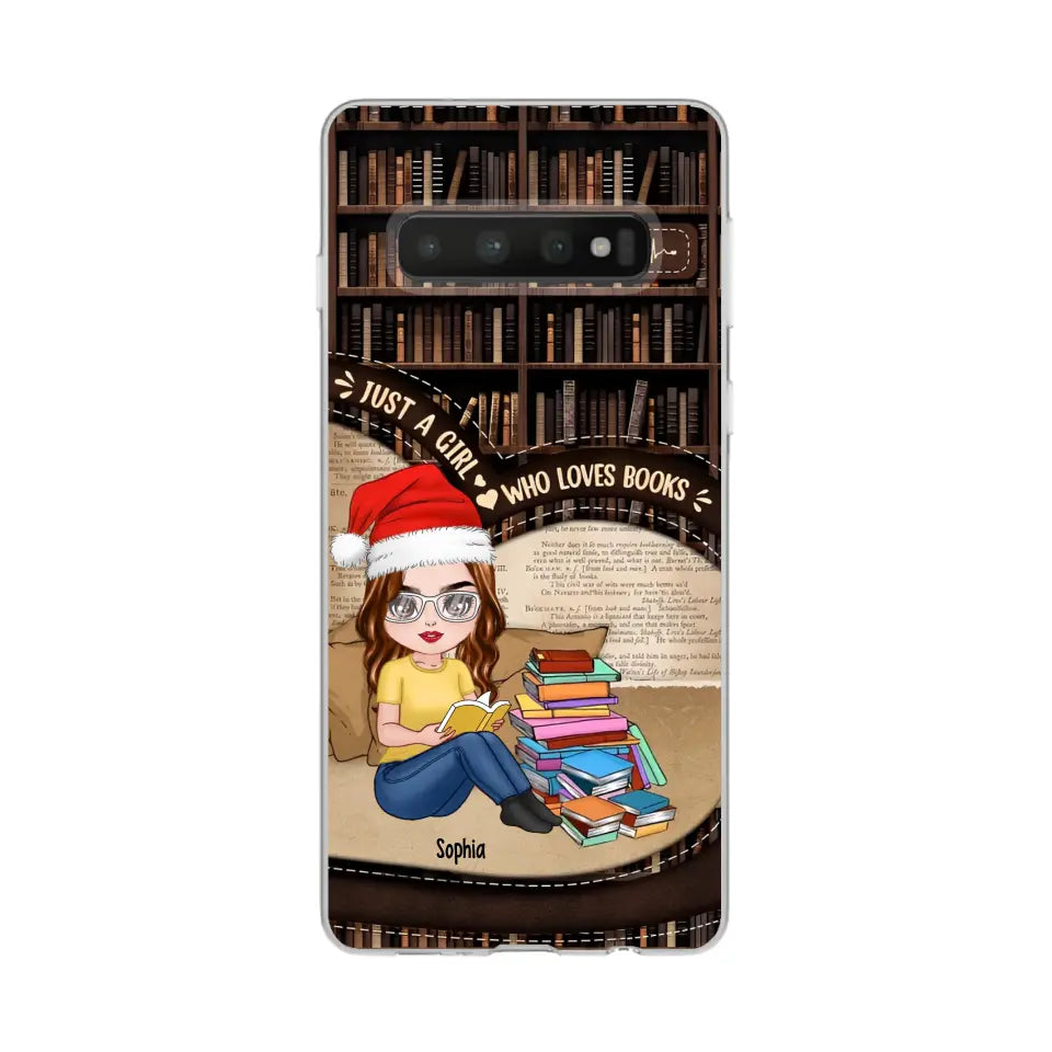 Just A Girl Who Loves Books - Personalized Phone Case - Chibi Girl, Gift For Reading Lover