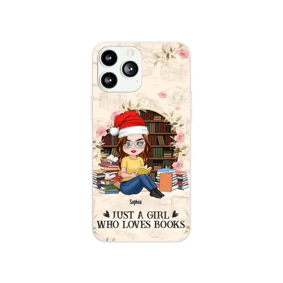 Just A Girl Who Loves Books - Personalized Phone Case - Chibi Girl, Gift For Reading Lover