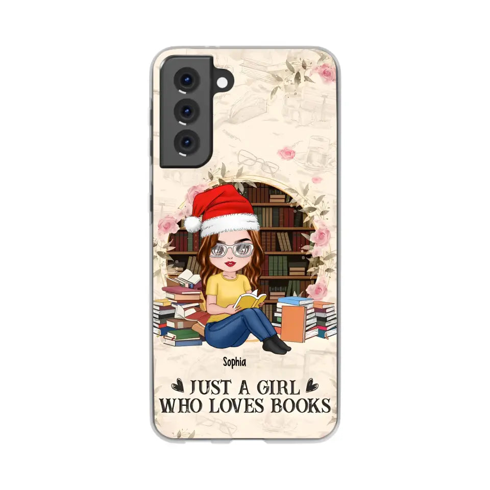 Just A Girl Who Loves Books - Personalized Phone Case - Chibi Girl, Gift For Reading Lover