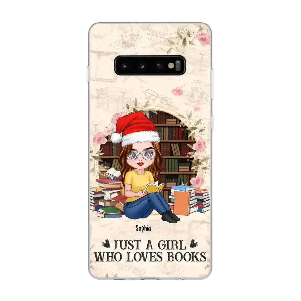 Just A Girl Who Loves Books - Personalized Phone Case - Chibi Girl, Gift For Reading Lover