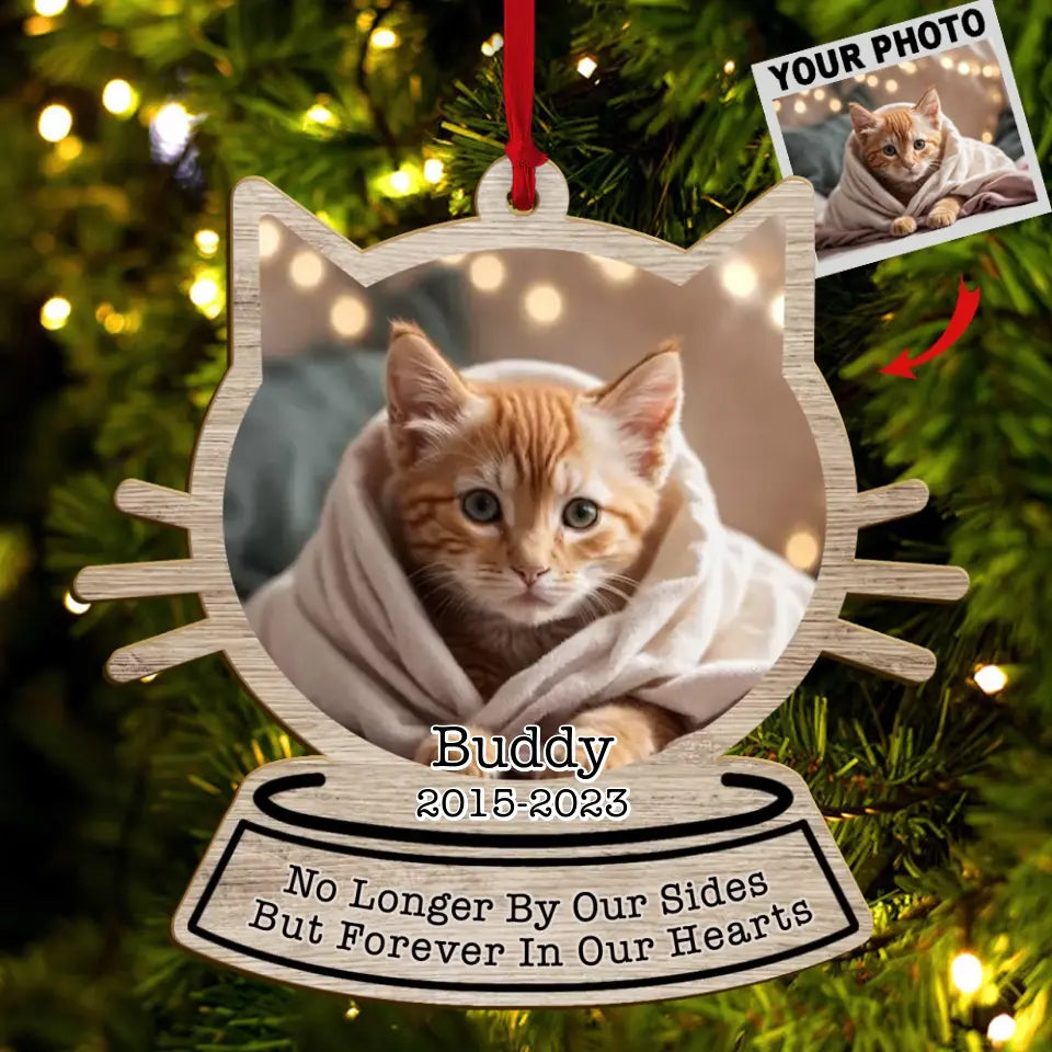 Custom Personalized Memorial Cat Ornament - Upload Photo - Memorial Gift Idea For Cat Lover - If Love Could Have Saved You You Would Have Lived Forever