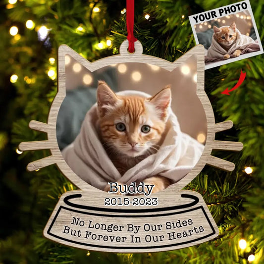 Custom Personalized Memorial Cat Ornament - Upload Photo - Memorial Gift Idea For Cat Lover - If Love Could Have Saved You You Would Have Lived Forever