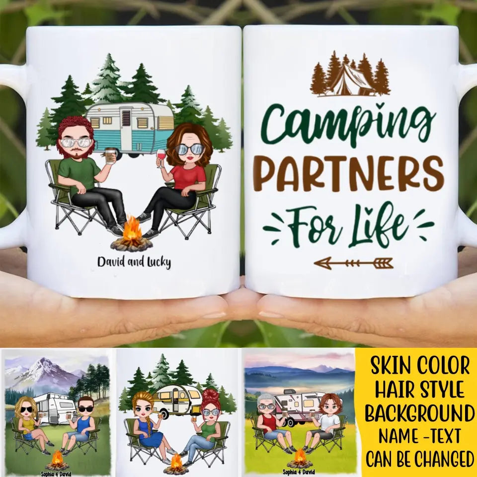 Camping Partners For Life - Personalized Gifts Custom Camping Mug For Family For Couples, Camping Lovers