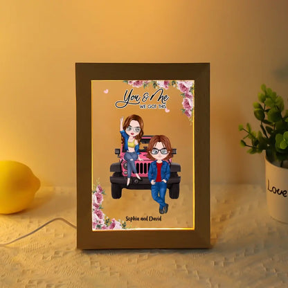 Personalized Gift Custom Photo Frame Lamp, Gift For Couples, Wife, Husband, Jeep Lover