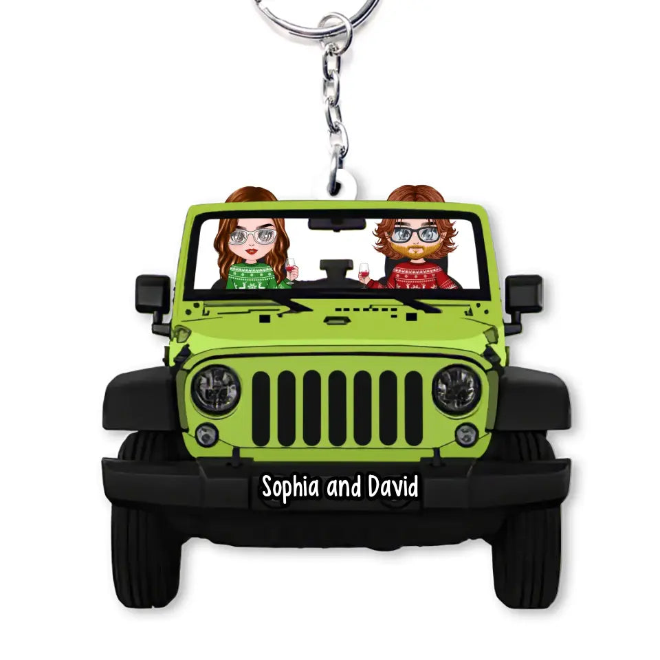 Personalized Gifts Custom Acrylic Keychain - Gift For Couple , Wife, Husband, Jeep Lover