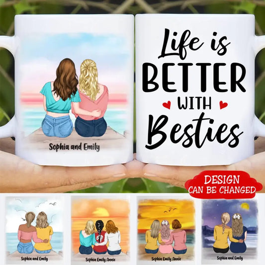 Sisters by Chance, Friends by Choice - Personalized Gifts Custom Mug for Best Friends, Gift For Sisters