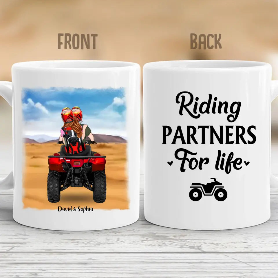 Riding partners for life - Personalized Gifts Custom ATV Mug - Gift For ATV Lovers