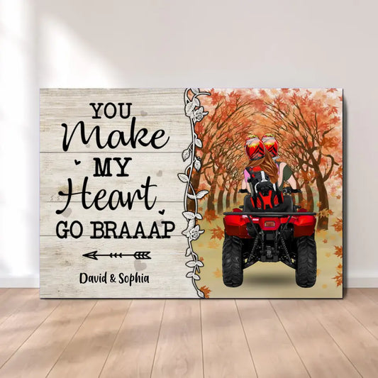 Custom Personalized Canvas - I want to hold your hand... - Gift For ATV Lover