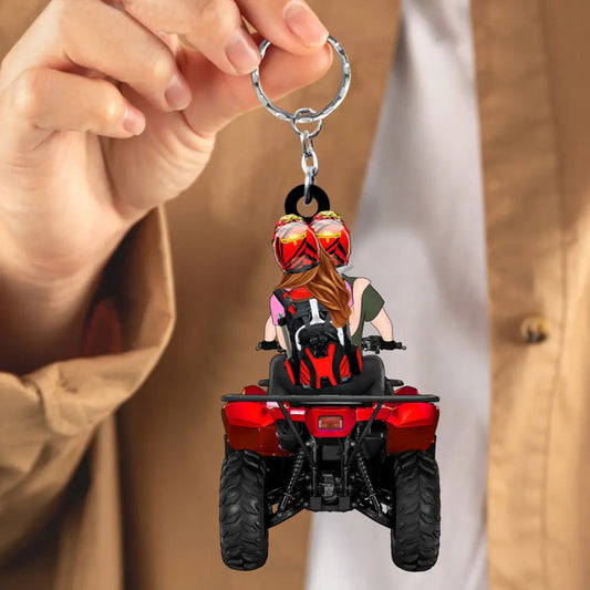Custom Personalized Keychain , All-Terrain Vehicle Riding Partners, Gift for ATV Quad Bike Lovers