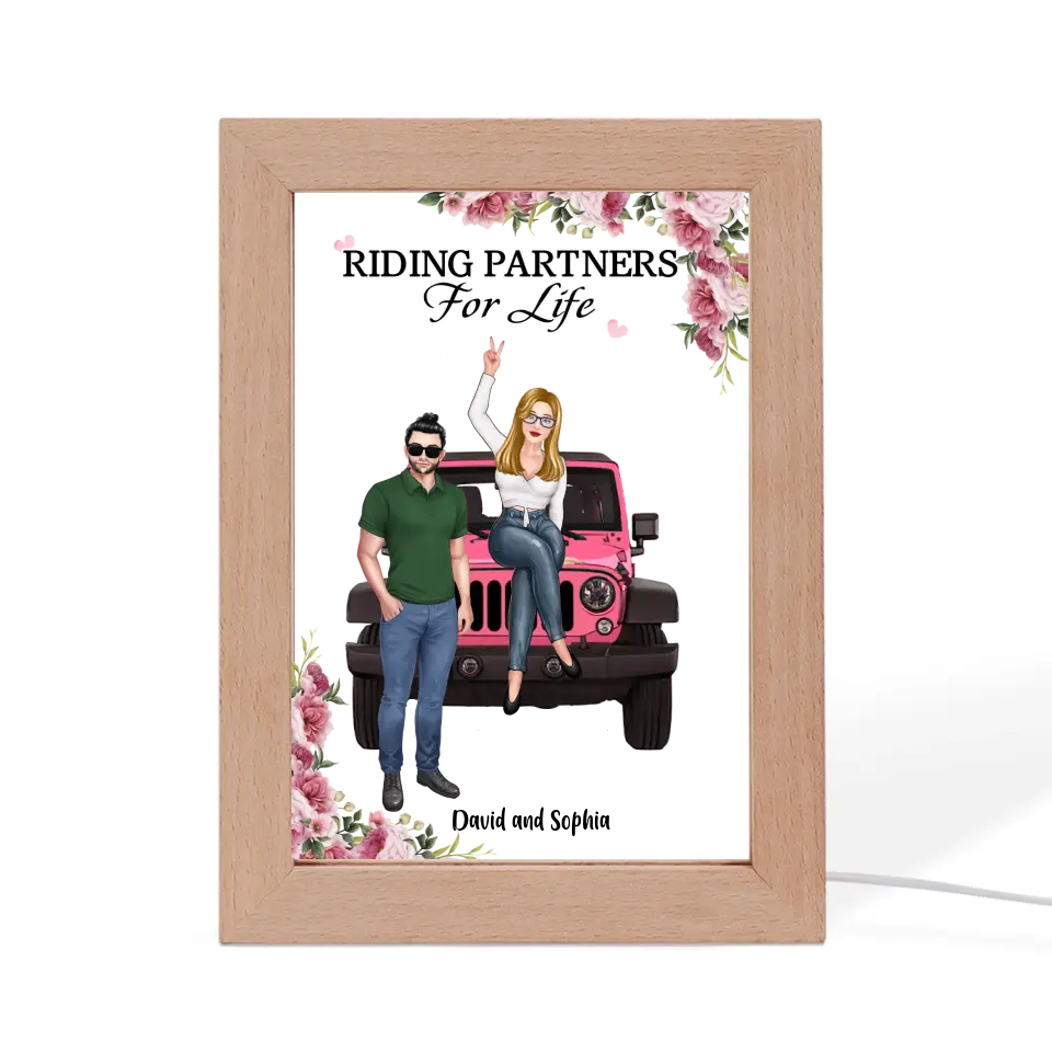 Personalized Gift Custom Photo Frame Lamp, Gift For Couples, Wife, Husband, Jeep Lover