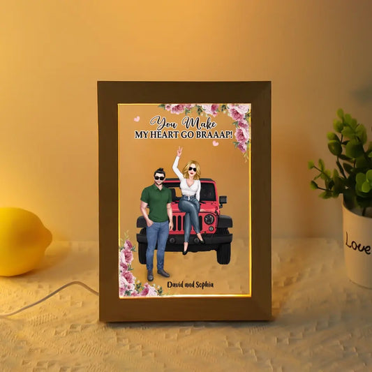 Personalized Gift Custom Photo Frame Lamp, Gift For Couples, Wife, Husband, Jeep Lover