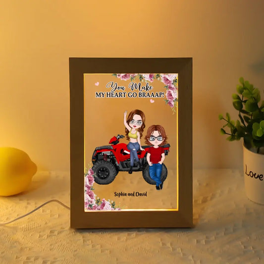 Personalized Gift Custom Photo Frame Lamp, All-Terrain Vehicle Riding Partners, Gift for ATV Quad Bike Lovers