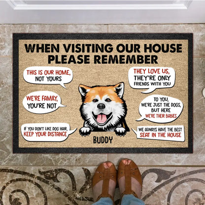 Personalized Pet Breed Doormat - Remember When Visiting Our House- Gifts For Pet Lovers