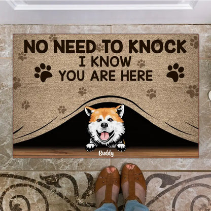 No Need To Knock We Know You Are Here Custom Doormat - Gifts For Pet Lovers