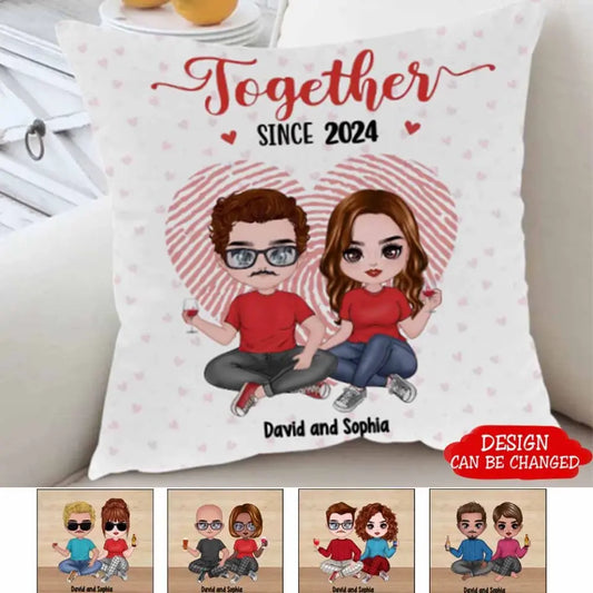 Falling In Love All Over Again - Couple Personalized Custom Pillow - Gift For Husband Wife, Anniversary