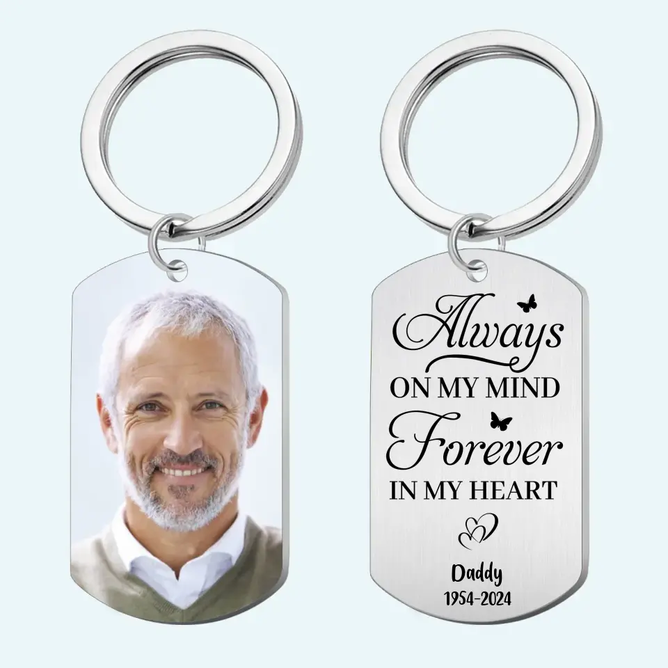 I Will Carry You With Me - Personalized Aluminum Keychain - Upload Image, Memorial Gift , Sympathy Gift For Family Members