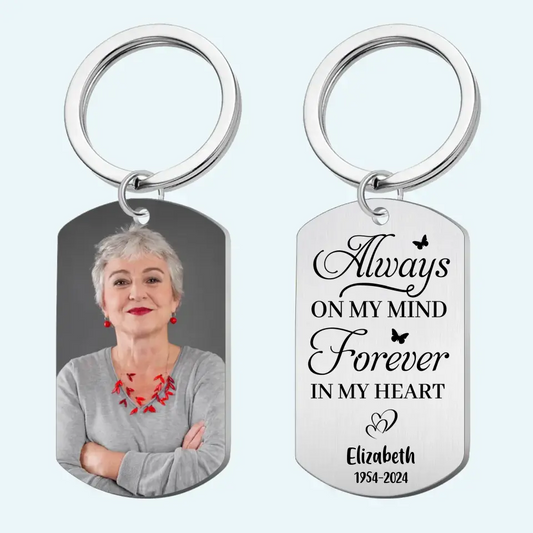 I Will Carry You With Me - Personalized Aluminum Keychain - Upload Image, Memorial Gift , Sympathy Gift, Gifts for Mom