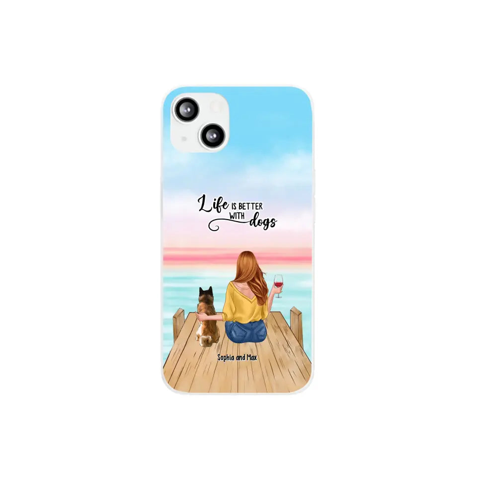 Custom Personalized Dog Mom Phone Case - Gifts For Dog Lovers With Upto 3 Pets - You Had Me At Woof - Case For iPhone, Samsung