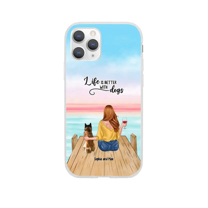 Custom Personalized Dog Mom Phone Case - Gifts For Dog Lovers With Upto 3 Pets - You Had Me At Woof - Case For iPhone, Samsung