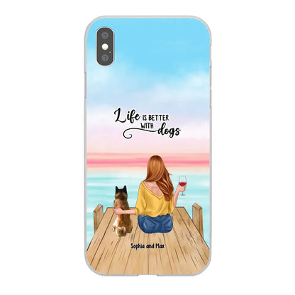 Custom Personalized Dog Mom Phone Case - Gifts For Dog Lovers With Upto 3 Pets - You Had Me At Woof - Case For iPhone, Samsung