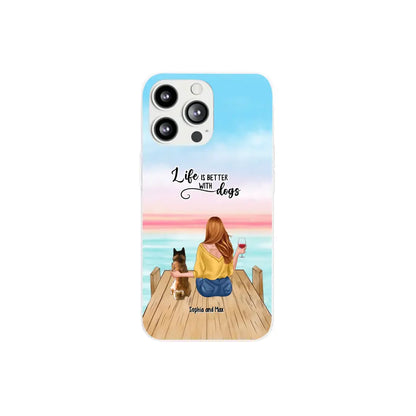 Custom Personalized Dog Mom Phone Case - Gifts For Dog Lovers With Upto 3 Pets - You Had Me At Woof - Case For iPhone, Samsung