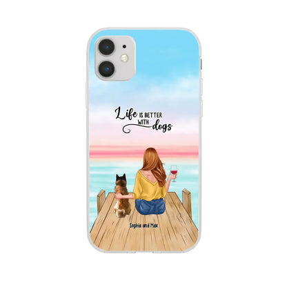 Custom Personalized Dog Mom Phone Case - Gifts For Dog Lovers With Upto 3 Pets - You Had Me At Woof - Case For iPhone, Samsung